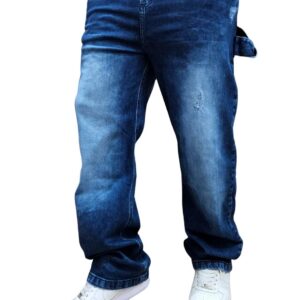 jean oversize denim rigido azul claro