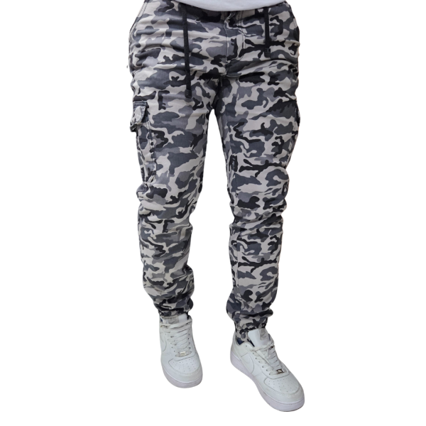 Pantalón Cargo Camuflado Resorte en bota
