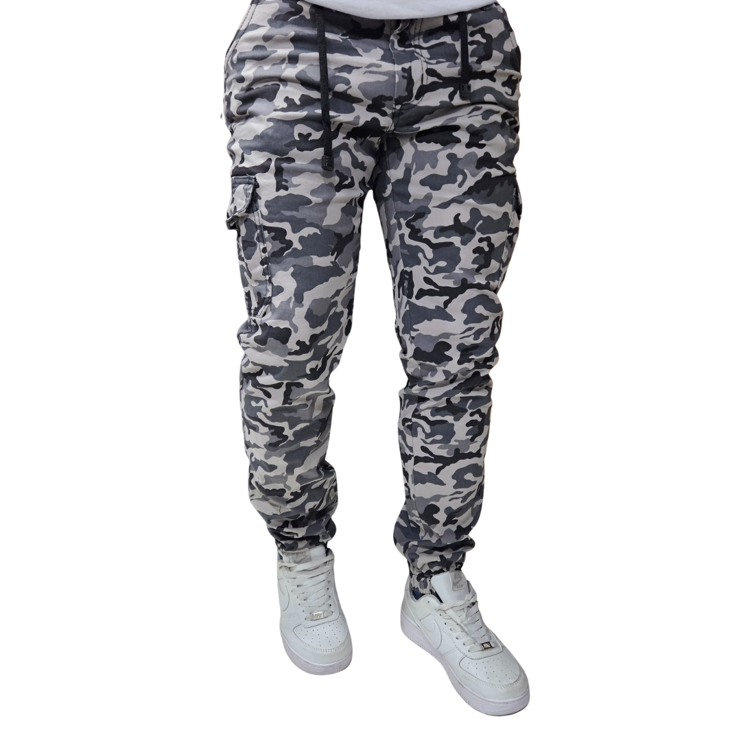 Pantalón Cargo Camuflado Resorte en bota